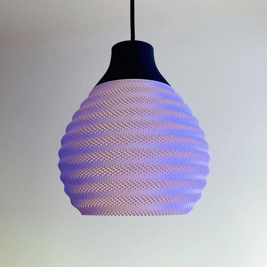 CORA | 3D Printed Woven Teardrop Pendant Light, Retro Boho Hanging Lamp Shade, Ceiling Light