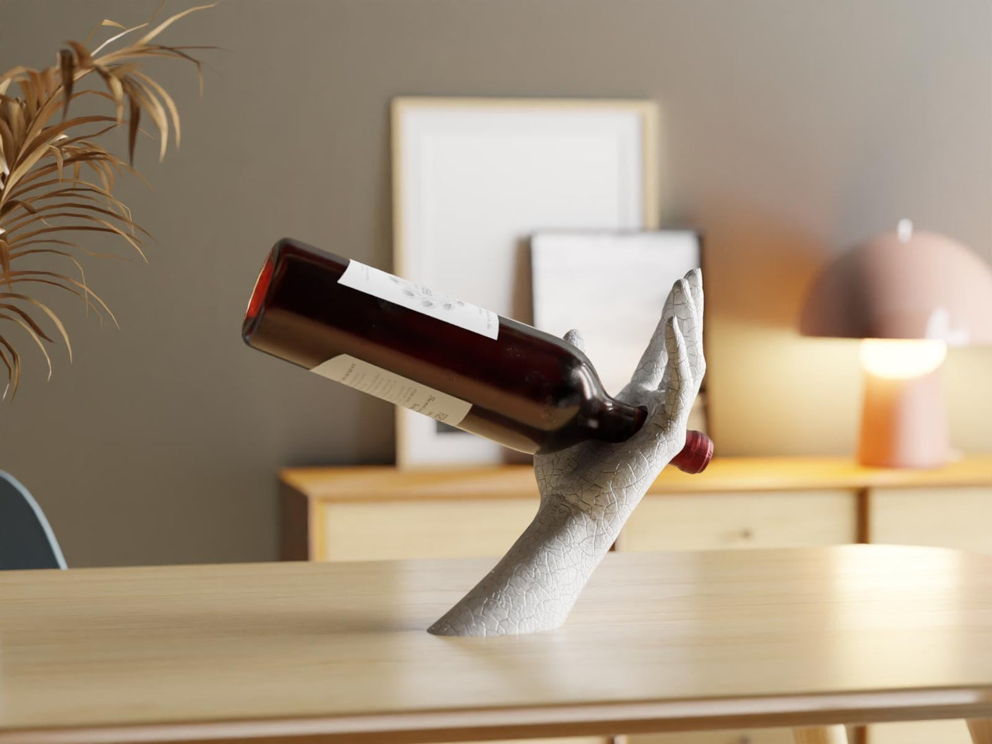 VINO | 3D Printed Gravity Defying Wine Holder, Balancing Bottle Stand, Unique Wine Lover Gift