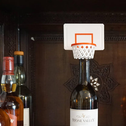 BACKSTOP | 3D Printed Basketball Wine Stopper, Backboard Cork, Funny Sports Bar Gift for Him