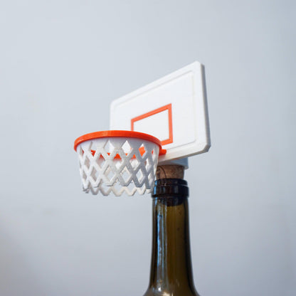 BACKSTOP | 3D Printed Basketball Wine Stopper, Backboard Cork, Funny Sports Bar Gift for Him