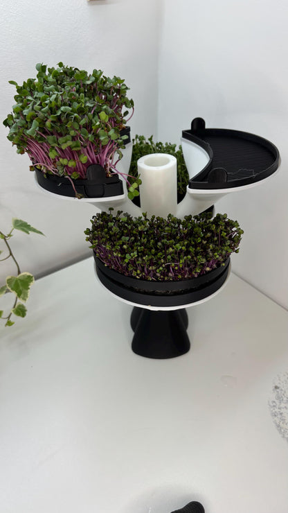 SPROUT | 3D Printed Microgreens Grow Kit, Modular Indoor Garden Tower, Kitchen Herb Growing Gift
