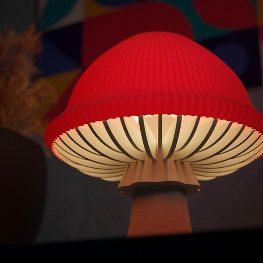 AMANITA | Mushroom Table Lamp - Custom Retro Cottagecore Bedroom Light, Choice of Colors