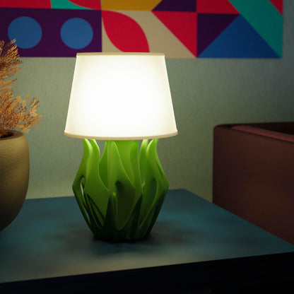 VERDANT | 3D Printed Flame Desk Lamp, Modern LED Table Light, Unique Office Desk Lamp Gift