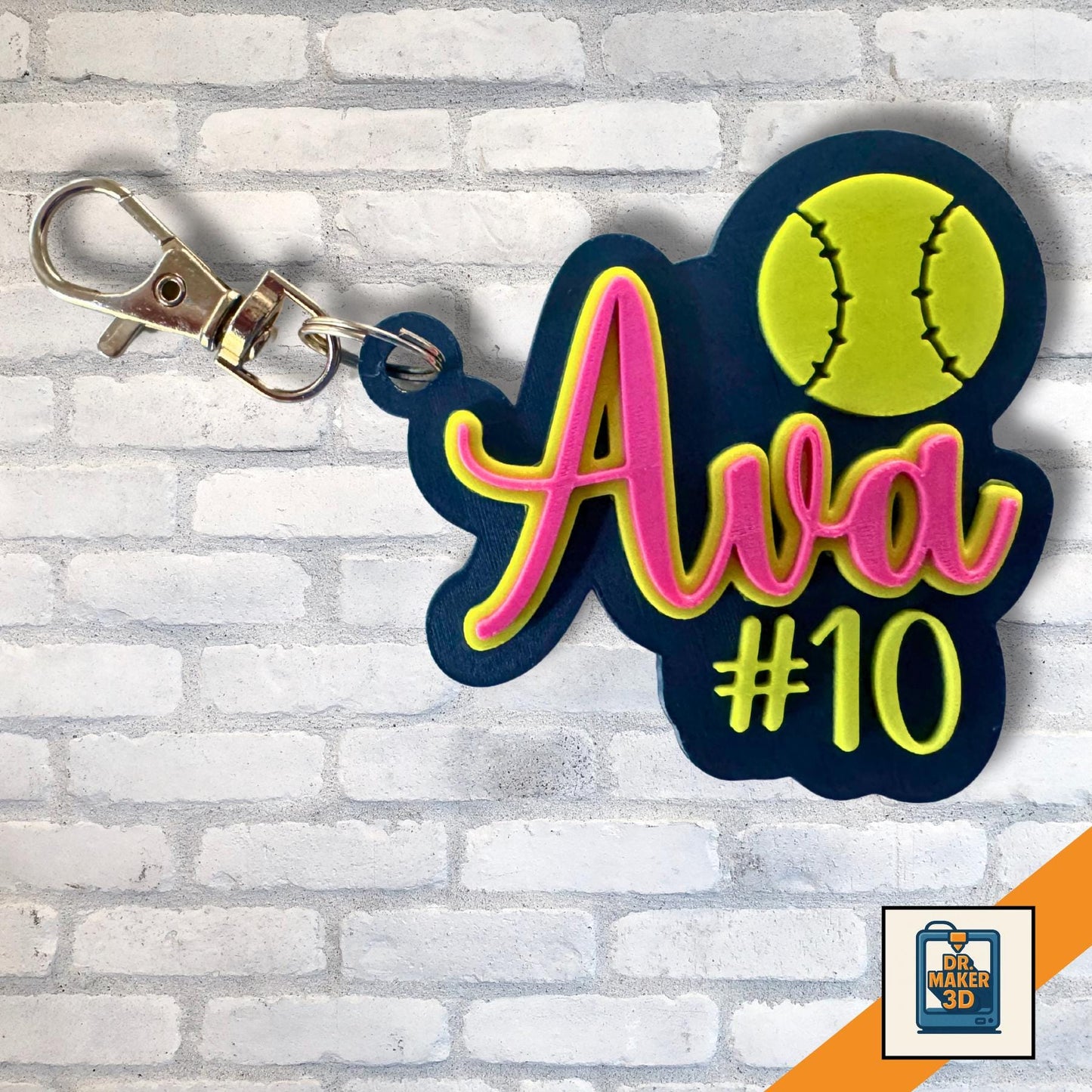 PITCH | Softball Bag Tag, Softball Player, Custom Luggage Tag, Personalized Keyring, Custom Keychain, Backpack