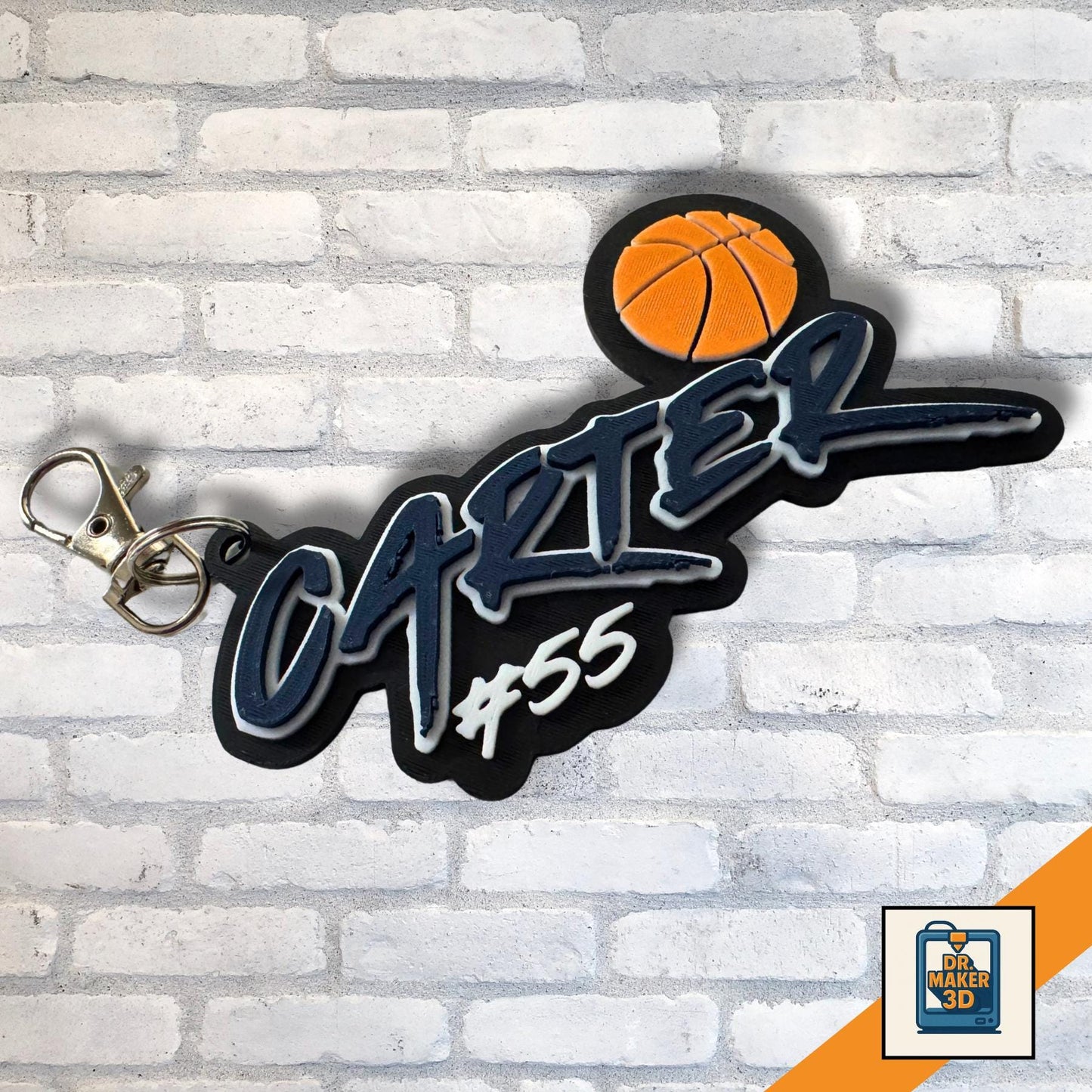 DUNK | Basketball Name Tag, Custom Bag Tag, Personalized Keyring, Backpack Tag, School Keychain, Bog Bag Tag, Luggage Tag, Back to School