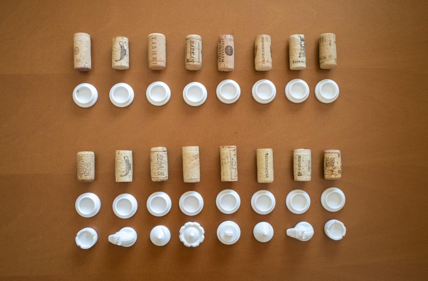 BUNG | Wine Cork Chess Pieces - Unique Custom Chess Set, Choice of Colors