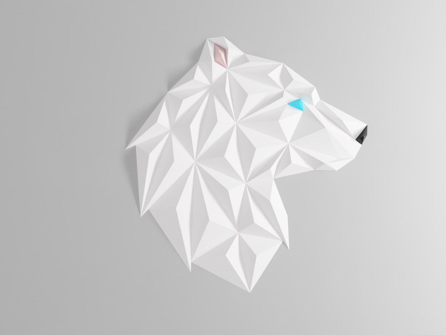 GRIZZLY | Geometric Bear Head Wall Art - Polygon Faux Taxidermy, Choice of Colors