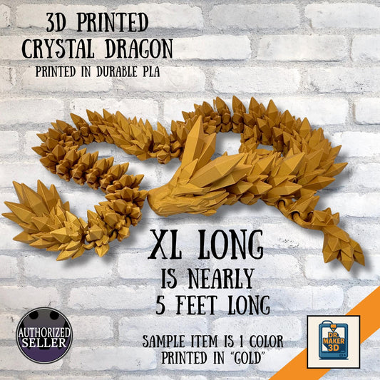 MEGALODON | Extra Long 3D Printed Dragon - Articulated Fidget Toy, Choice of Size and Colors