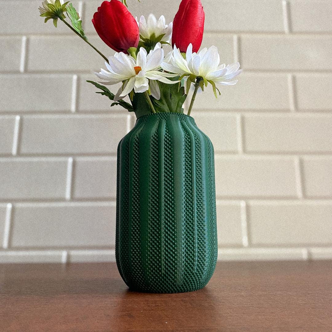 PIPERO | 3D Printed Modern Flower Vase, Boho Vase for Dried Flowers, Housewarming Gift