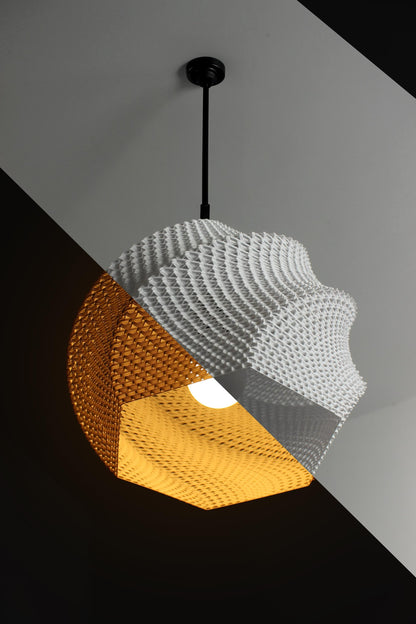 SOFIA | 3D Printed Geometric Pendant Light, Modern Boho Hanging Lamp Shade, Ceiling Light
