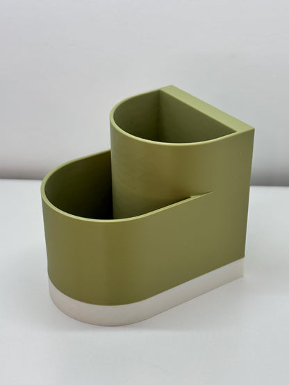 SUCDUO | 3D Printed Double Bookend Planter, Succulent Herb Desk Organizer, Plant Lover Gift