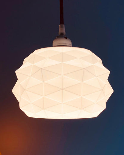 POLY | 3D Printed Faceted Geometric Pendant Light, Mid Century Modern Hanging Lamp Shade, Ceiling Light