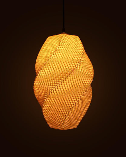 JOSEFINA | 3D Printed Spiral Chandelier, Vintage Boho Pendant Light Shade, Ceiling Light