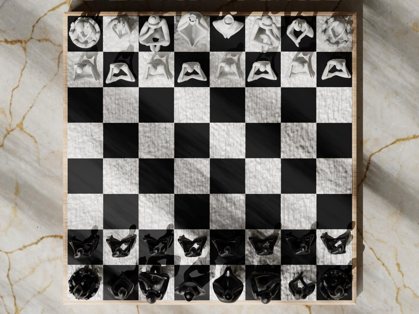 ANONYMOUS | Minimalist Abstract Chess Pieces - Custom Modern Chess, Choice of Size and Colors