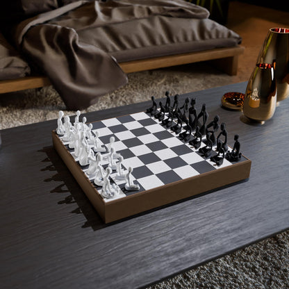 ABBY | 3D Printed Abstract Chess Set with Storage Box, Modern Board Game Gift