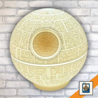 LASER | 3D Printed Death Star Lamp, Sci-Fi LED Night Light, Gamer Bedroom Desk Lamp Gift