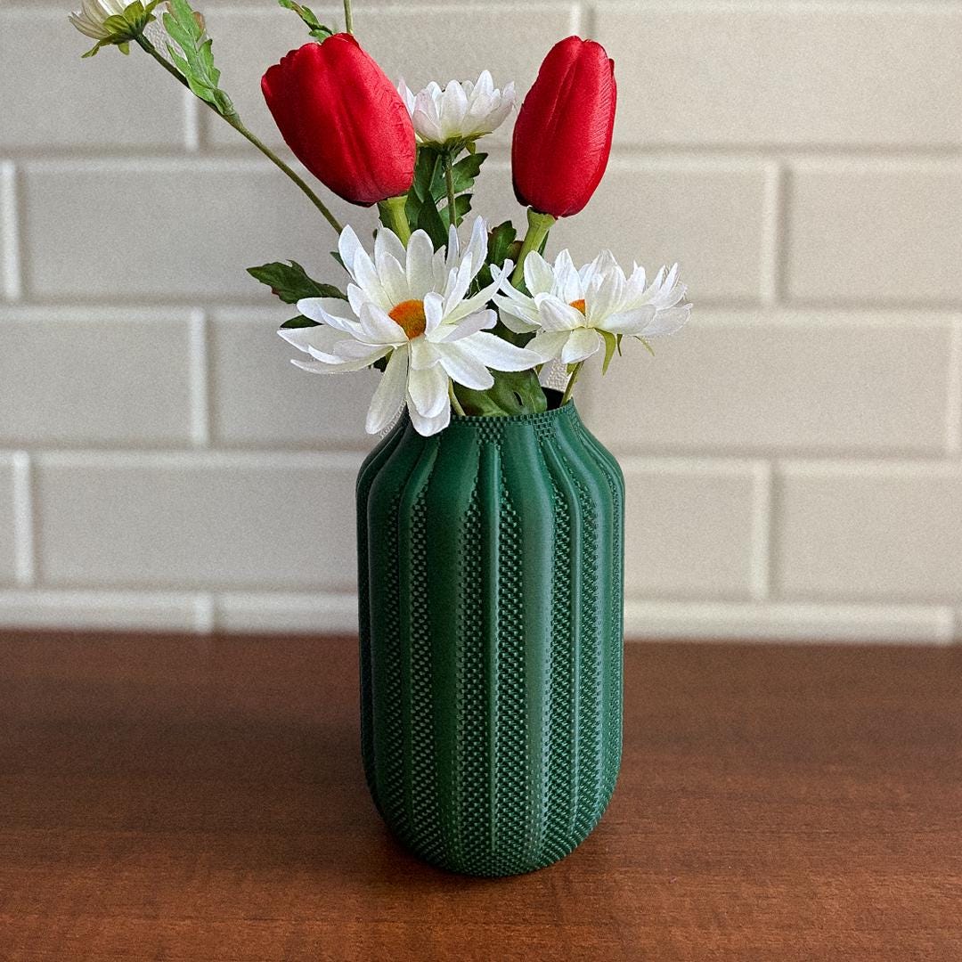 PIPERO | 3D Printed Modern Flower Vase, Boho Vase for Dried Flowers, Housewarming Gift