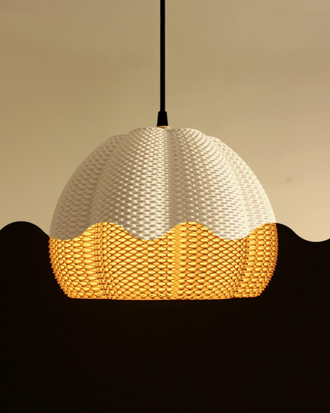MARINA | Modern Boho Pendant Light - Custom Statement Lampshade, Choice of Size and Colors