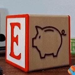 DIME | Personalized Alphabet Block Piggy Bank - Custom Nursery Decor, Choice of Color