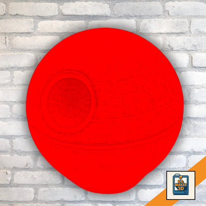 LASER | 3D Printed Death Star Lamp, Sci-Fi LED Night Light, Gamer Bedroom Desk Lamp Gift