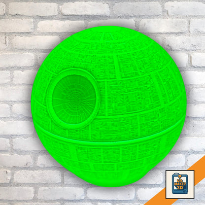 LASER | 3D Printed Death Star Lamp, Sci-Fi LED Night Light, Gamer Bedroom Desk Lamp Gift
