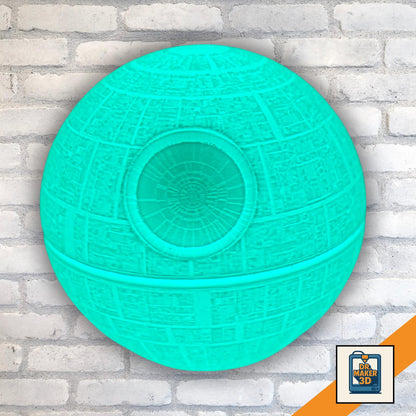LASER | 3D Printed Death Star Lamp, Sci-Fi LED Night Light, Gamer Bedroom Desk Lamp Gift