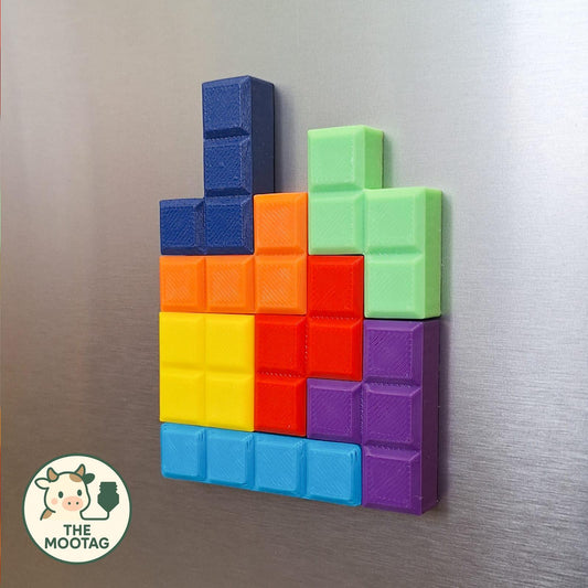 TETRA | Tetris Fridge Magnets - Retro Video Game Decor, Choice of Sizes and Colors