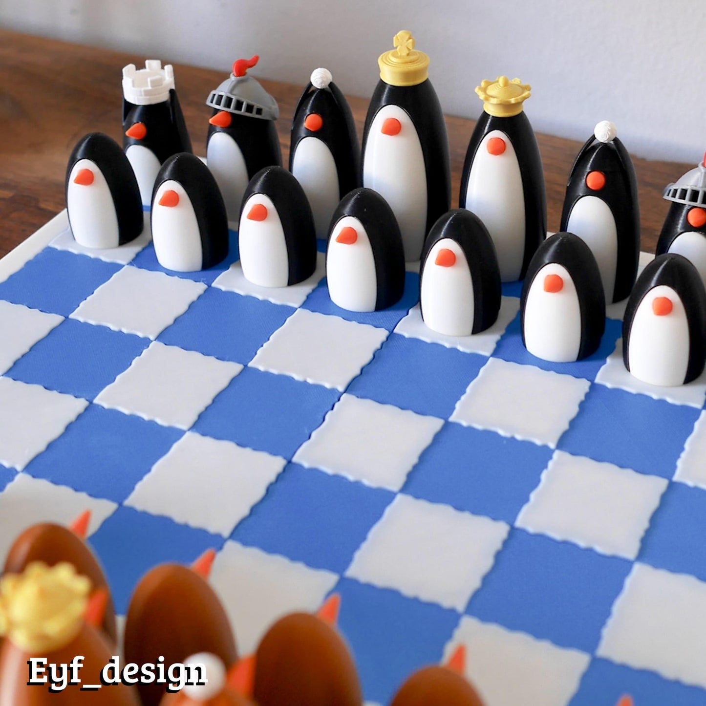 TUXEDO | Penguin Chess Set, Unique Animal Board Game Pieces, Custom Playable Art Gift