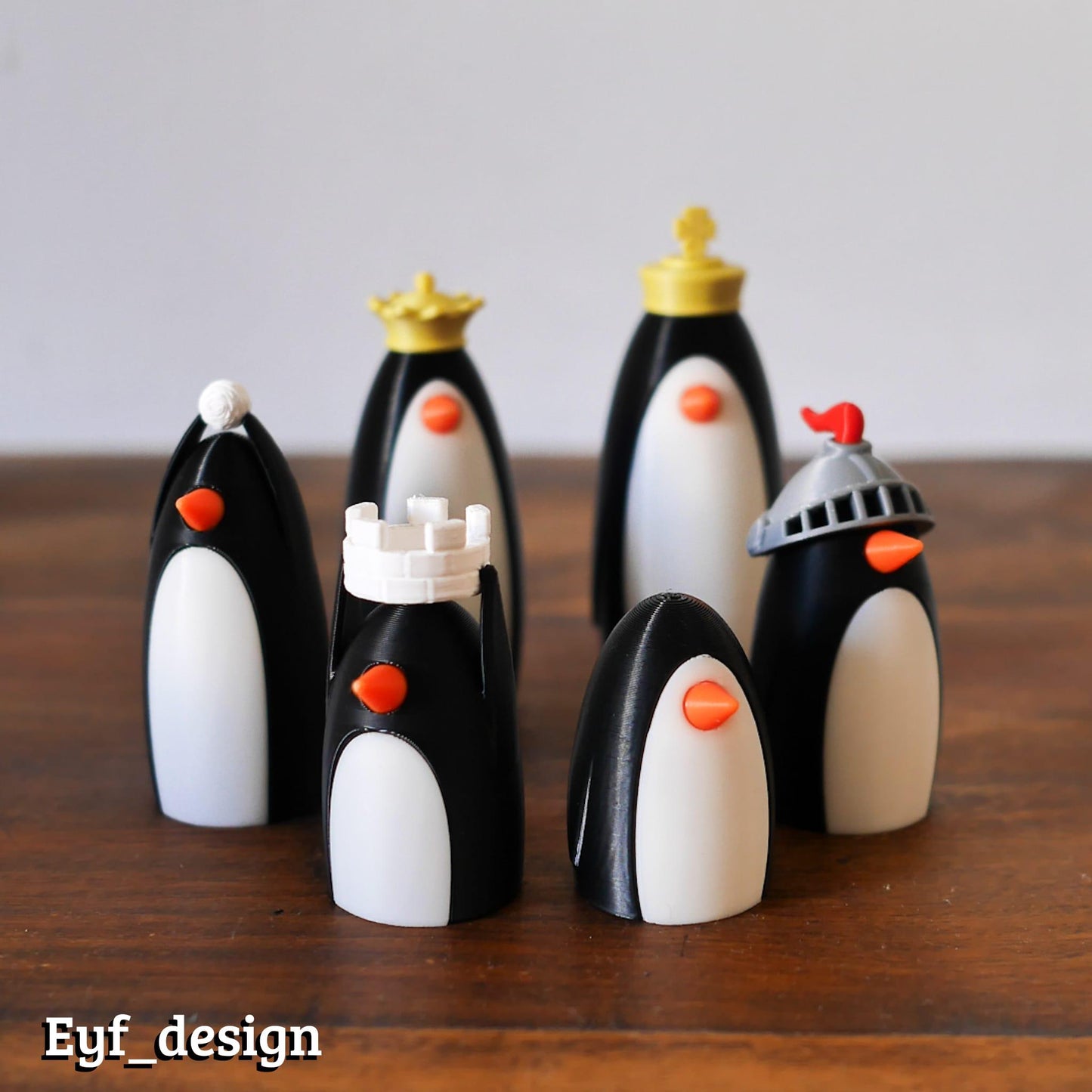 TUXEDO | Penguin Chess Set, Unique Animal Board Game Pieces, Custom Playable Art Gift