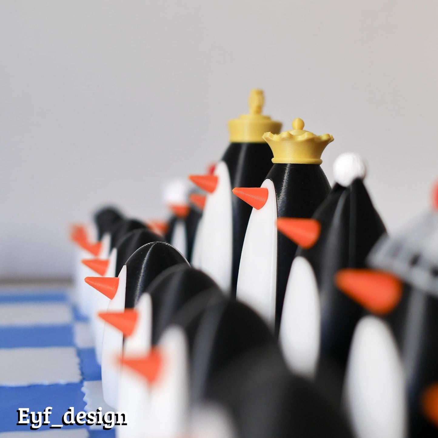 TUXEDO | Penguin Chess Set, Unique Animal Board Game Pieces, Custom Playable Art Gift