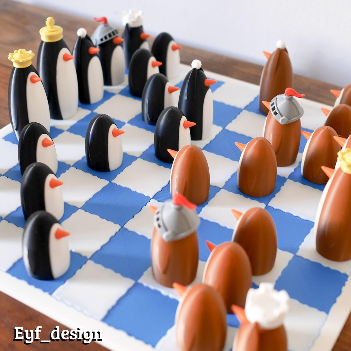 TUXEDO | Penguin Chess Set, Unique Animal Board Game Pieces, Custom Playable Art Gift