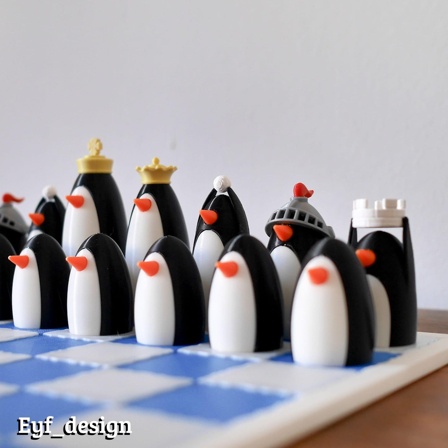 TUXEDO | Penguin Chess Set, Unique Animal Board Game Pieces, Custom Playable Art Gift