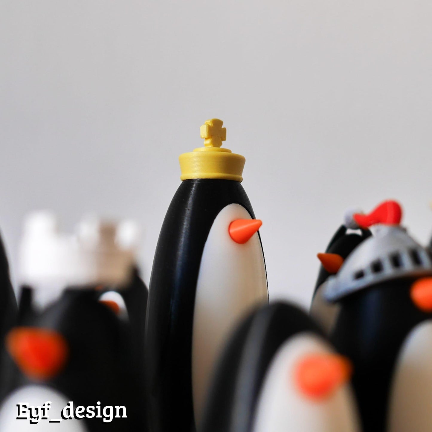 TUXEDO | Penguin Chess Set, Unique Animal Board Game Pieces, Custom Playable Art Gift