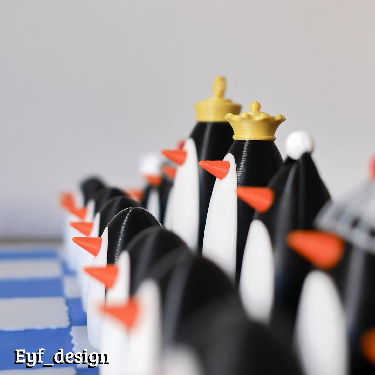 TUXEDO | Penguin Chess Set, Unique Animal Board Game Pieces, Custom Playable Art Gift