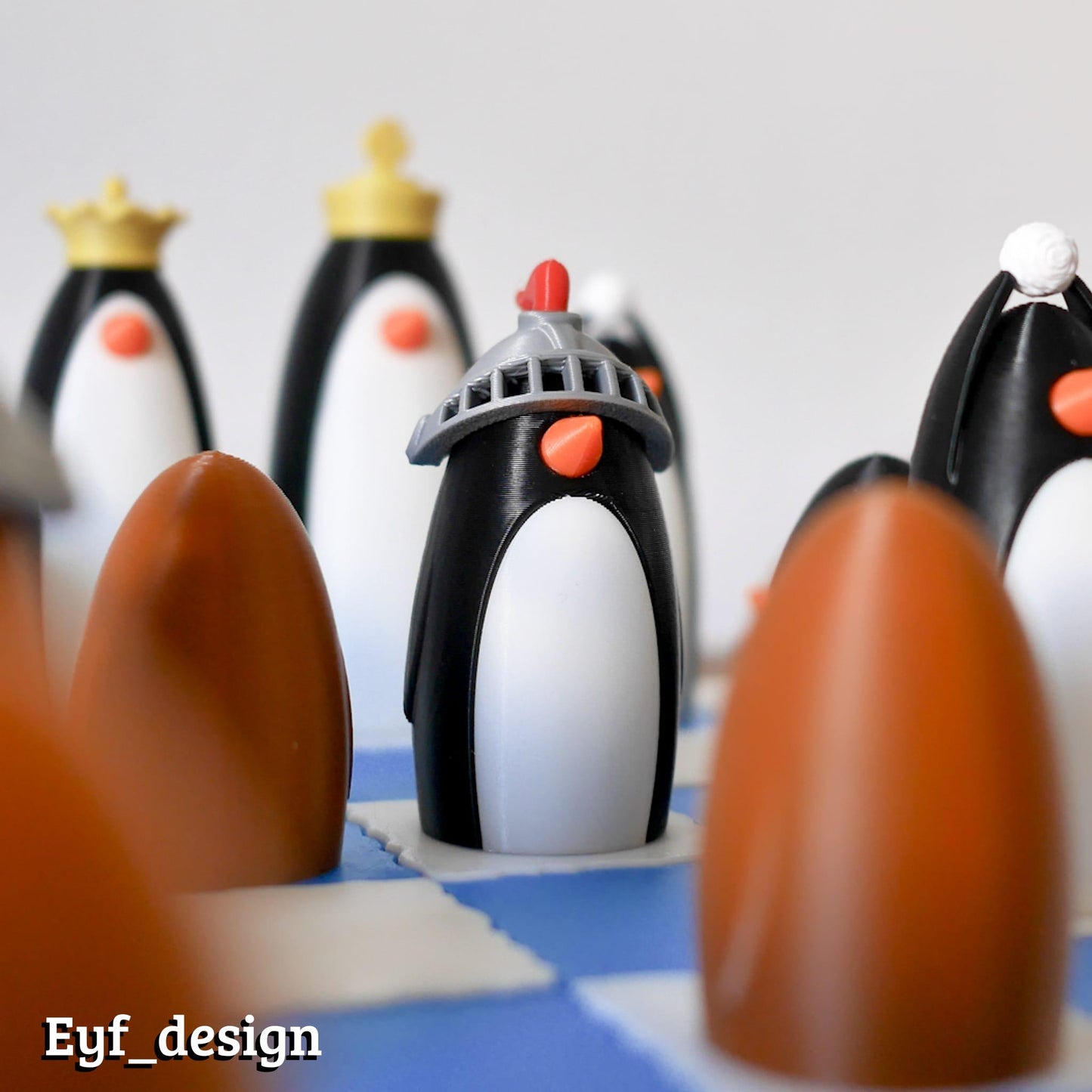 TUXEDO | Penguin Chess Set, Unique Animal Board Game Pieces, Custom Playable Art Gift