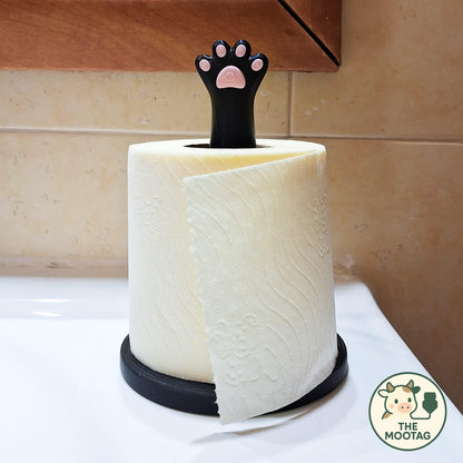 MEOW | 3D Printed Cat Paw Toilet Paper Holder, Freestanding, Cat Lover Bathroom Decor Gift