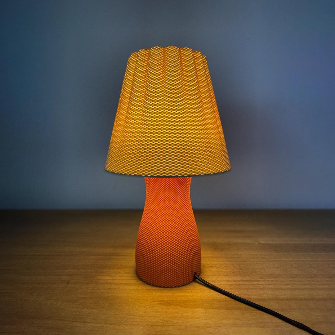 CARMEN | 3D Printed Mesh Table Lamp, Minimalist Boho Bedside Light, Modern Bedroom Desk Lamp