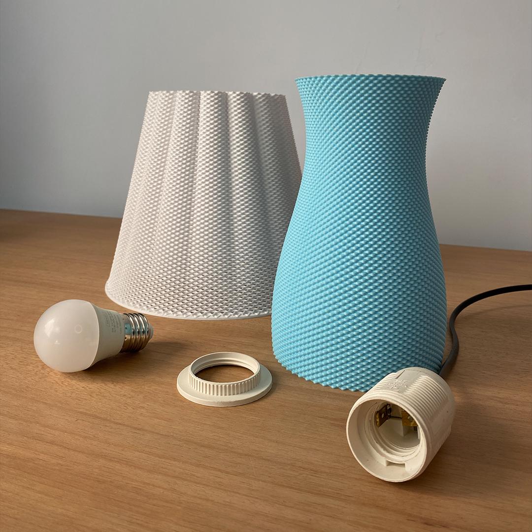 CARMEN | 3D Printed Mesh Table Lamp, Minimalist Boho Bedside Light, Modern Bedroom Desk Lamp