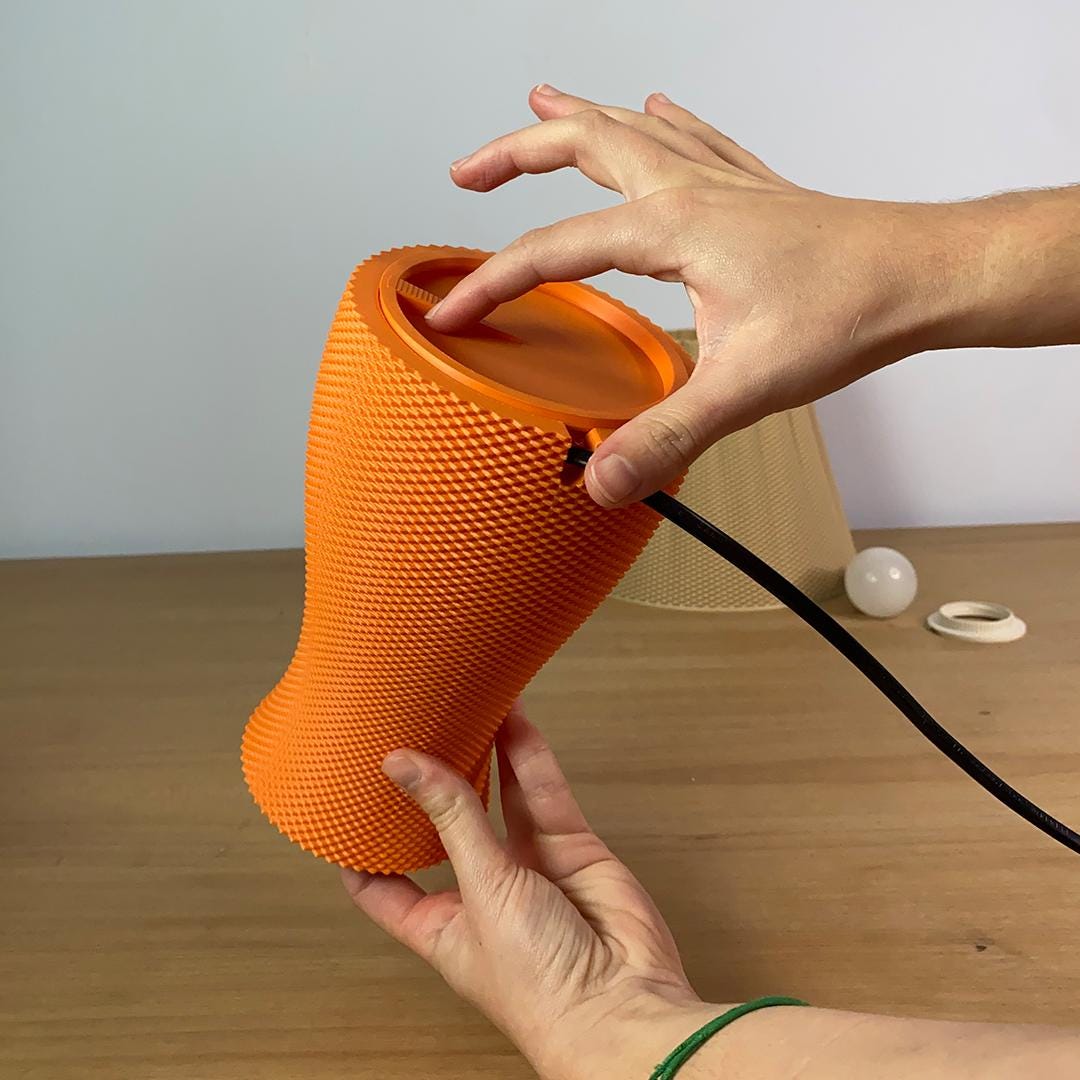 CARMEN | 3D Printed Mesh Table Lamp, Minimalist Boho Bedside Light, Modern Bedroom Desk Lamp
