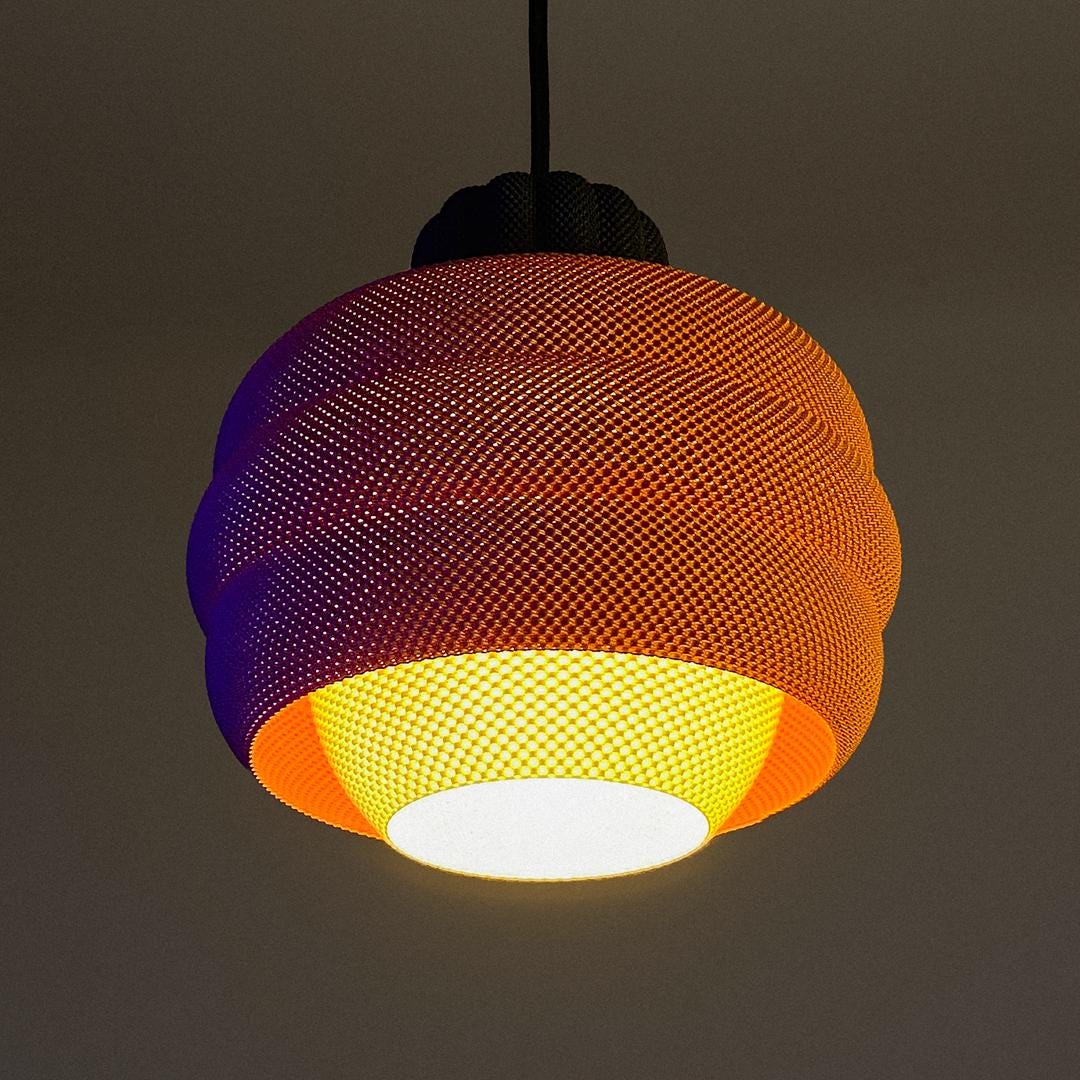 BETTY | Modern Boho Pendant Light, Sculptural Hanging Lampshade, 3D Printed Ceiling Fixture