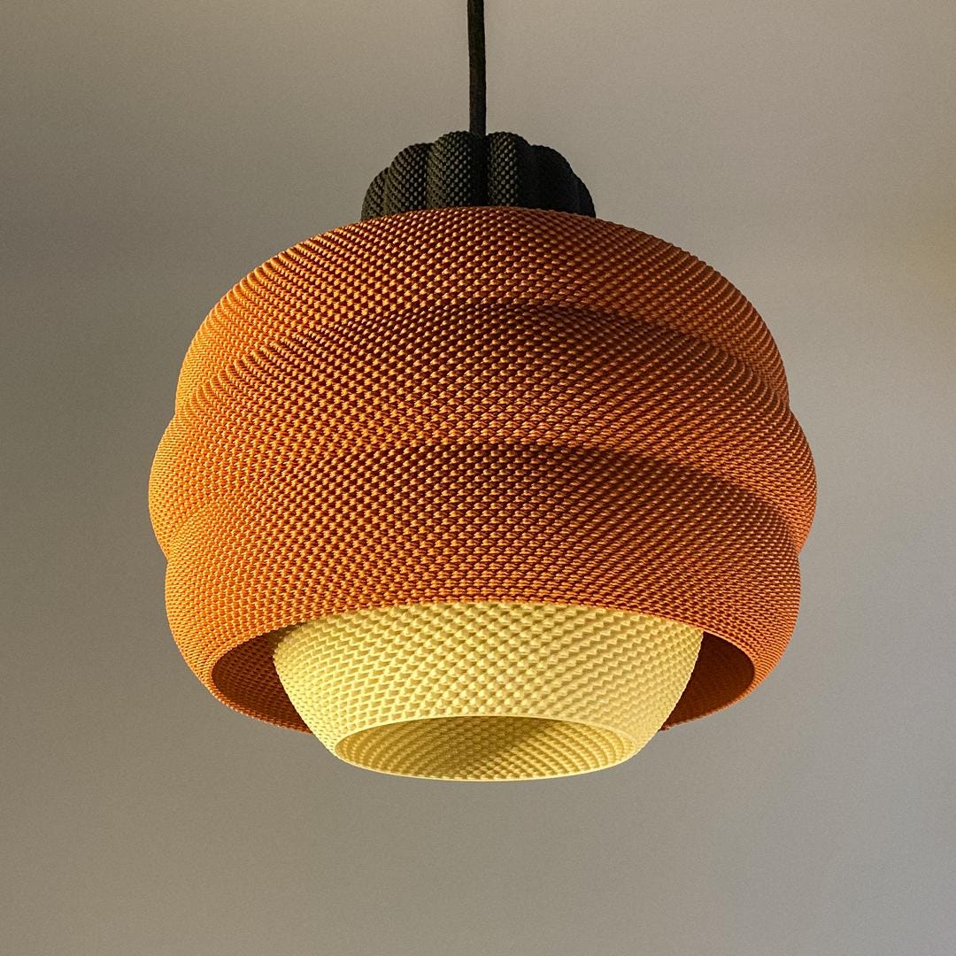 BETTY | Modern Boho Pendant Light, Sculptural Hanging Lampshade, 3D Printed Ceiling Fixture