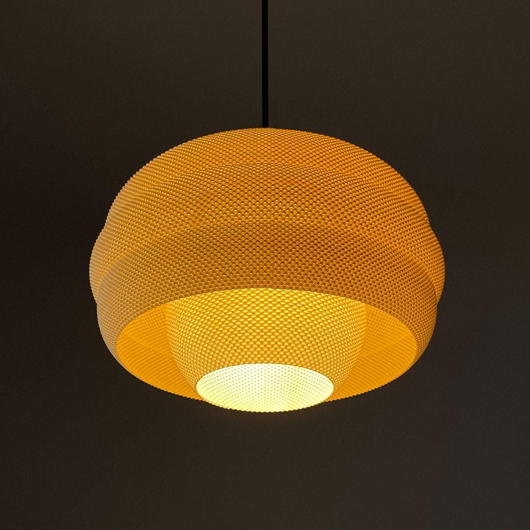 BETTY | Modern Boho Pendant Light, Sculptural Hanging Lampshade, 3D Printed Ceiling Fixture