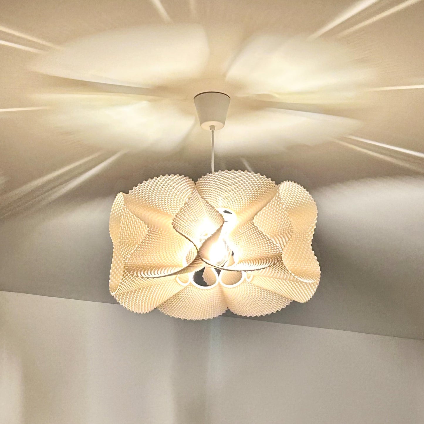 COROA | Crown Pendant Light, Modern Hanging Lampshade, 3D Printed Ceiling Cover