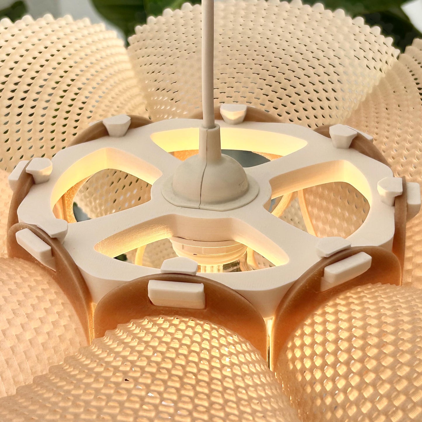 COROA | Crown Pendant Light, Modern Hanging Lampshade, 3D Printed Ceiling Cover