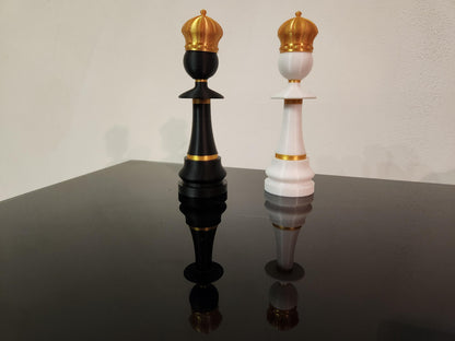 ROYALTY | 3D Printed Giant Oversized Chess Set, King Queen Pieces with Storage Box Gift