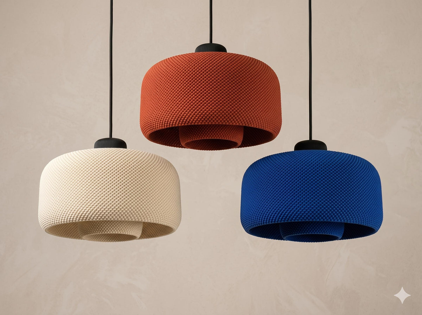 LOLA | Mid Century Modern Pendant Light, Geometric Mesh Hanging Lampshade Ceiling Cover