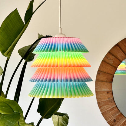 FALDA | 3D Printed Ruffled Pendant Light, Tiered Boho Hanging Lamp Shade, Bedroom Ceiling Light