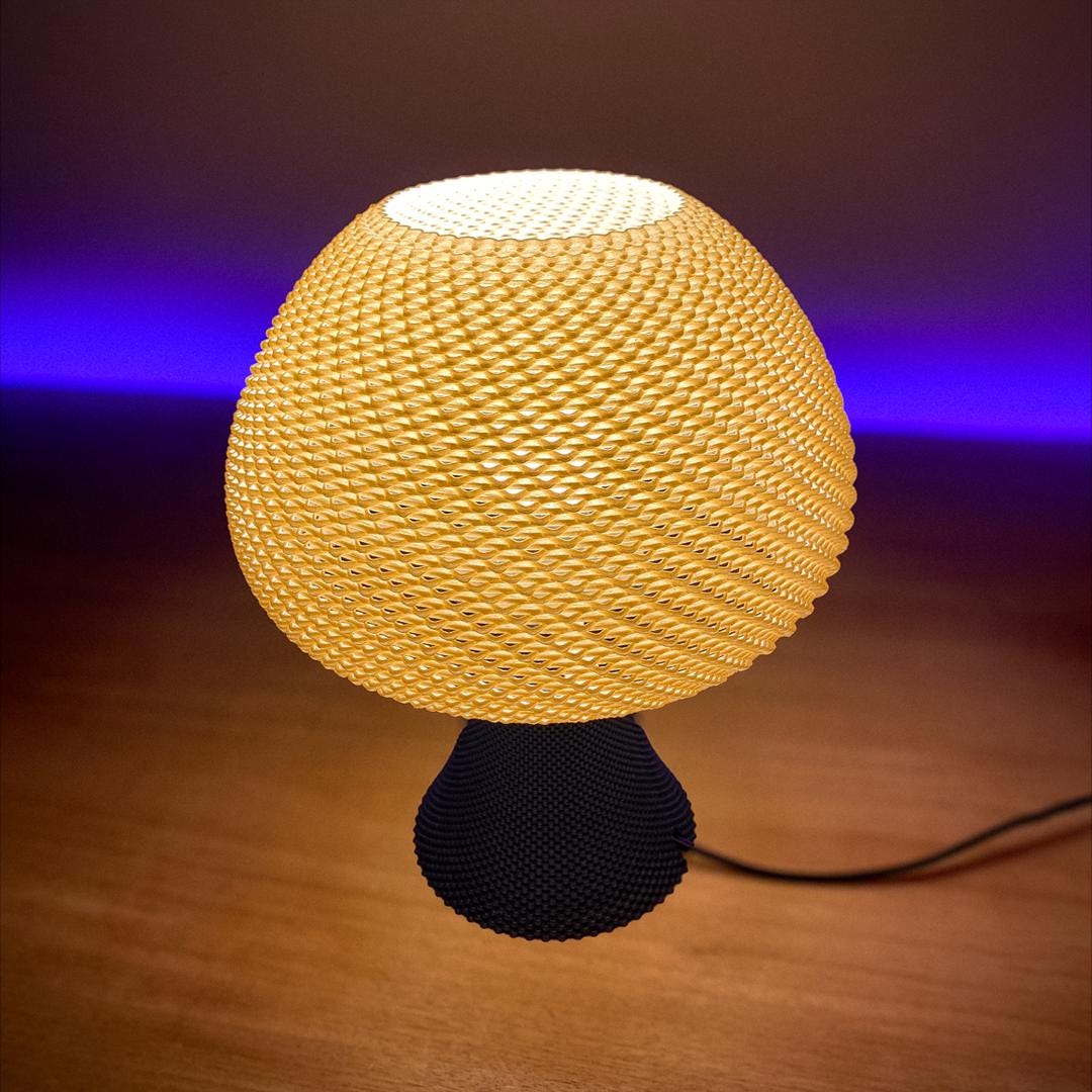 VALENTIN | 3D Printed Woven Table Lamp, Modern Boho Bedside Night Light, Bedroom Desk Lamp