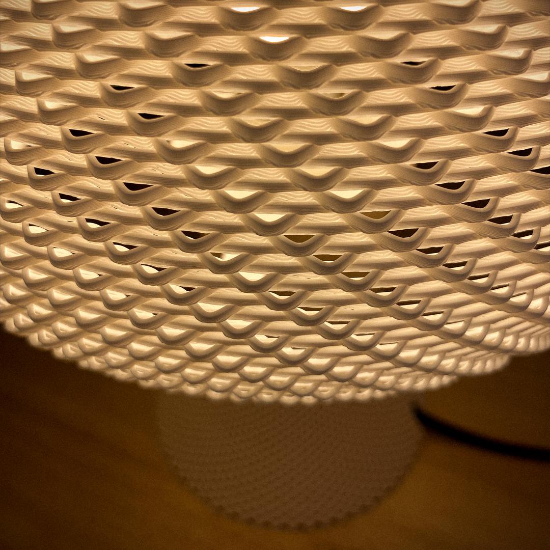 VALENTIN | 3D Printed Woven Table Lamp, Modern Boho Bedside Night Light, Bedroom Desk Lamp