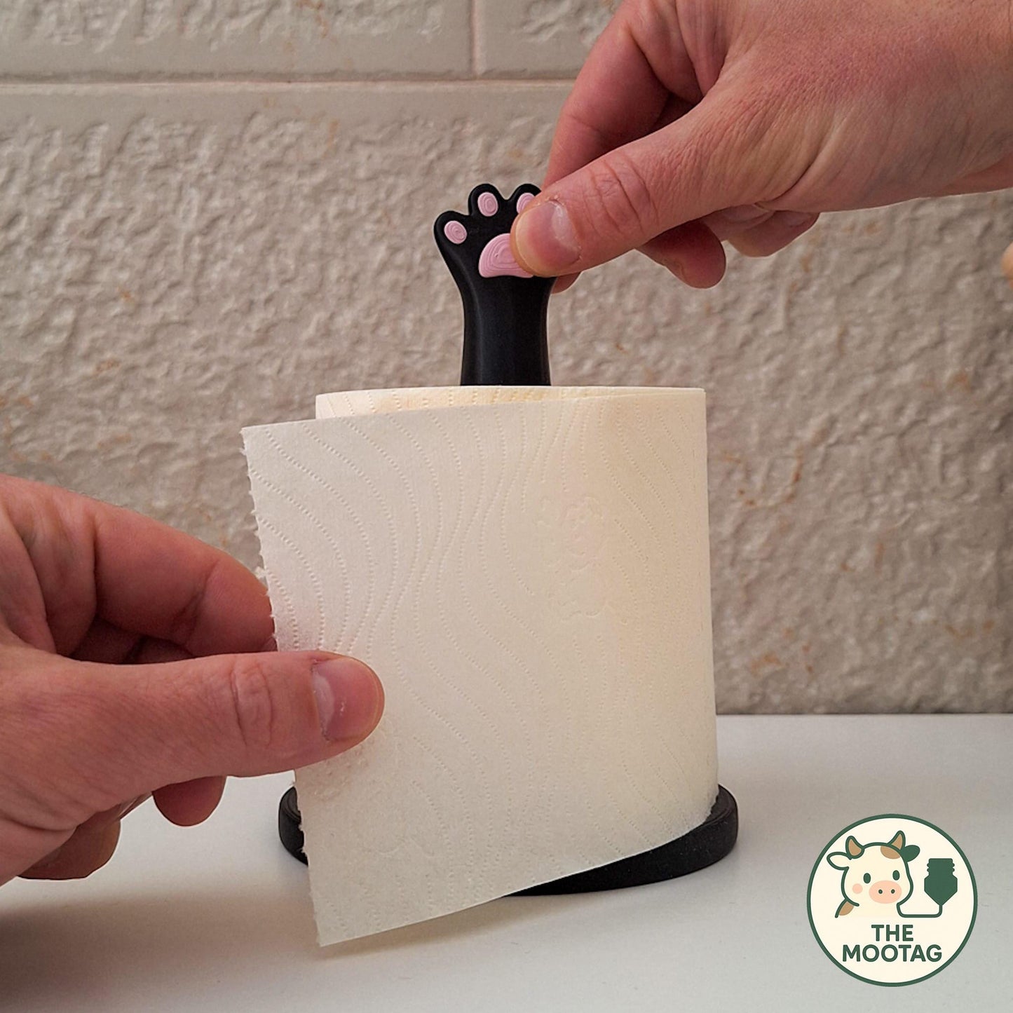 MEOW | 3D Printed Cat Paw Toilet Paper Holder, Freestanding, Cat Lover Bathroom Decor Gift